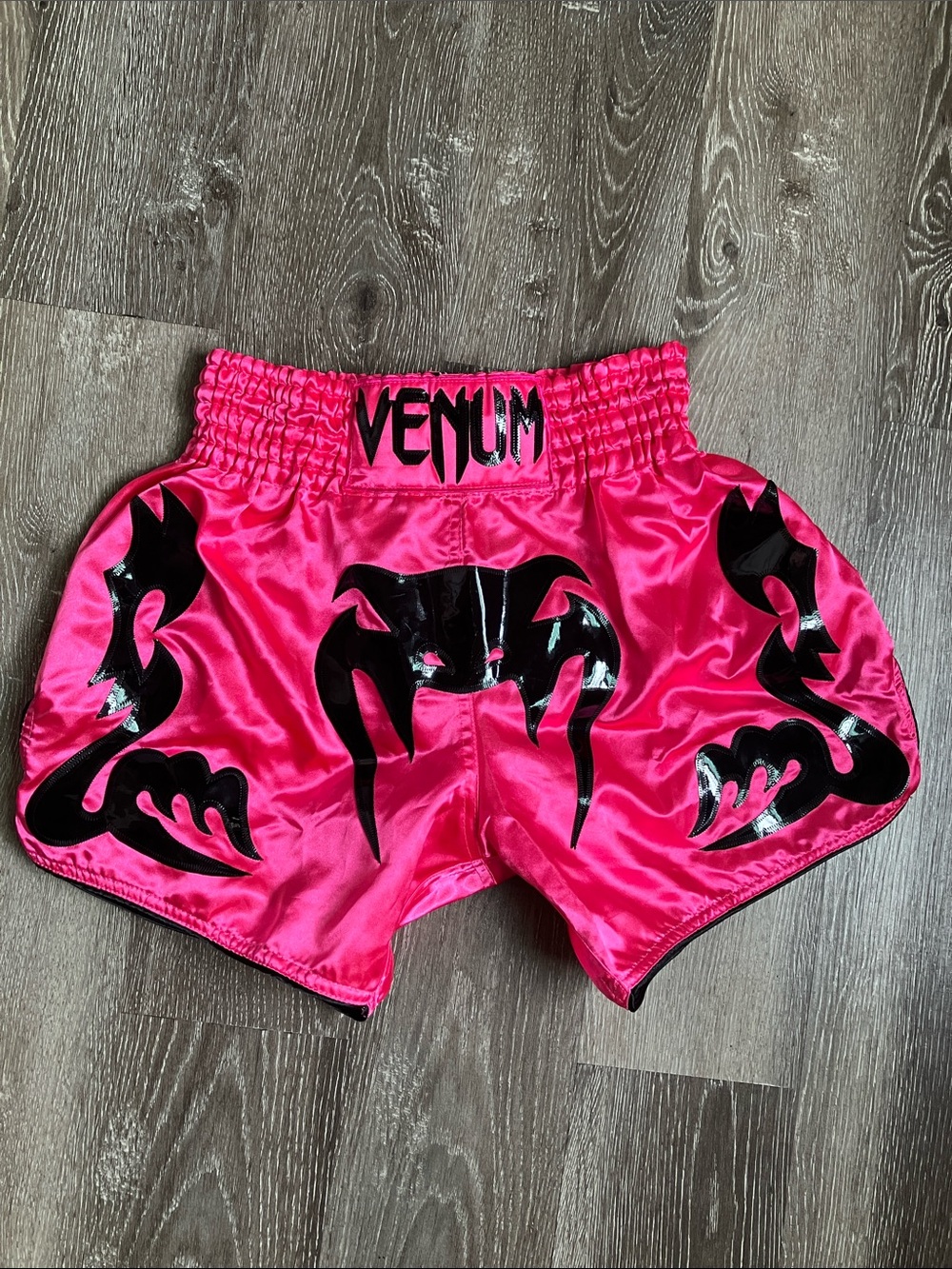 pink and black Venum Bangkok Inferno Muay Thai Shorts
